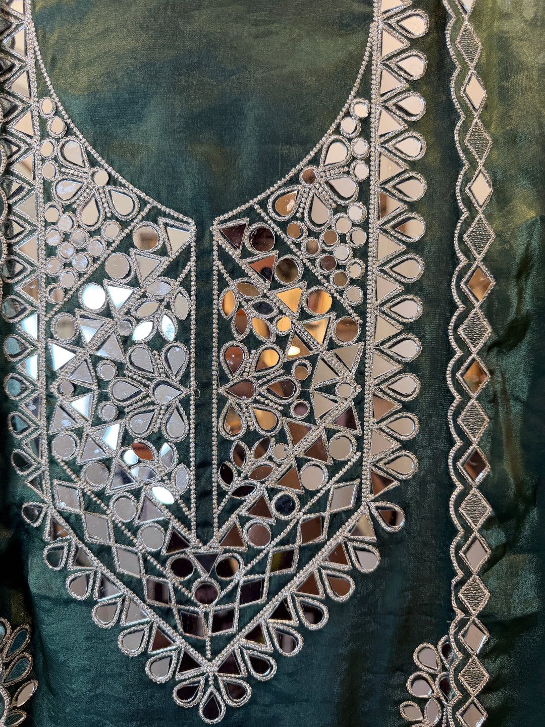 Ishara – Glass Organza Mirror Work Suit