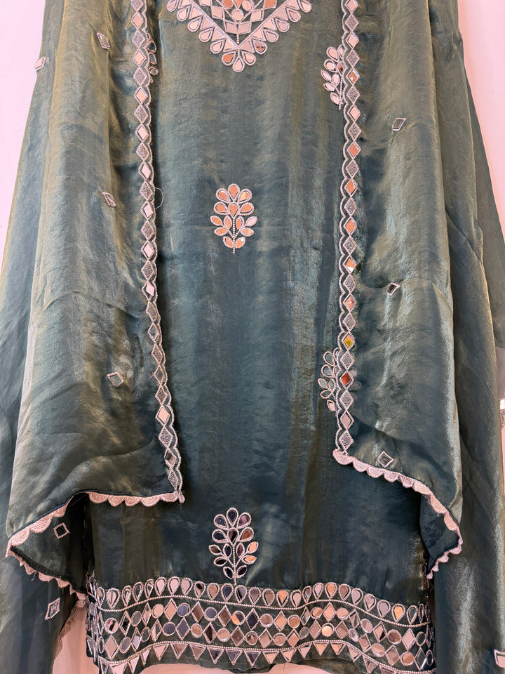 Ishara – Glass Organza Mirror Work Suit