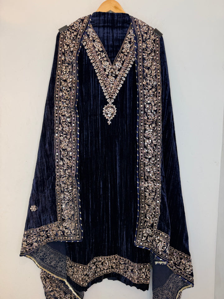 Reha – Crushed Velvet Mirror Work Suit