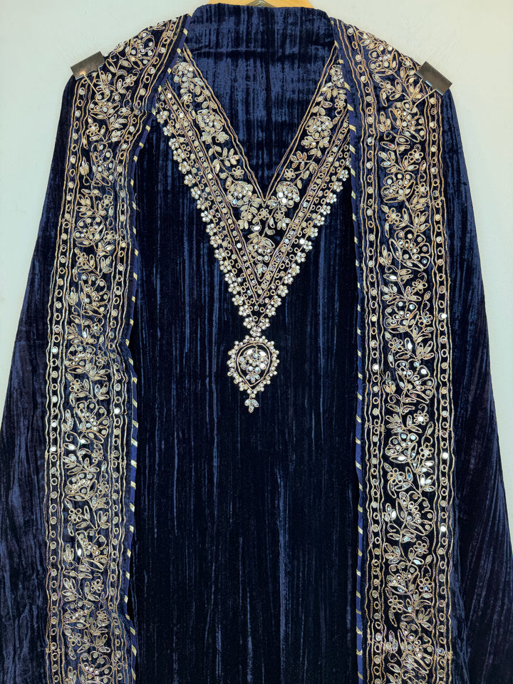 Reha – Crushed Velvet Mirror Work Suit
