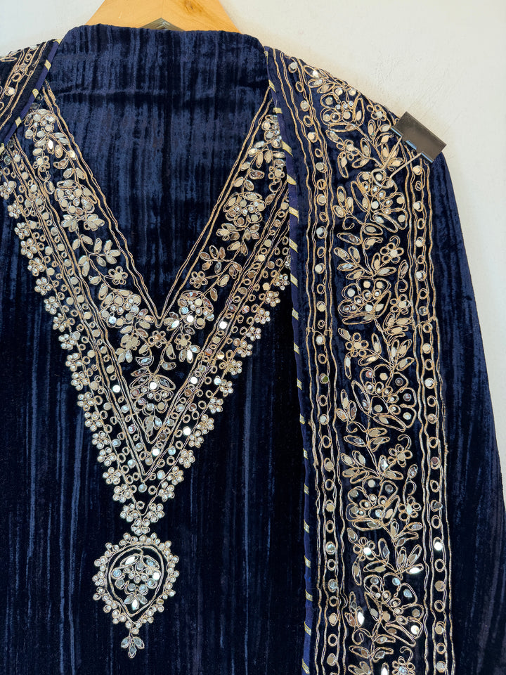 Reha – Crushed Velvet Mirror Work Suit