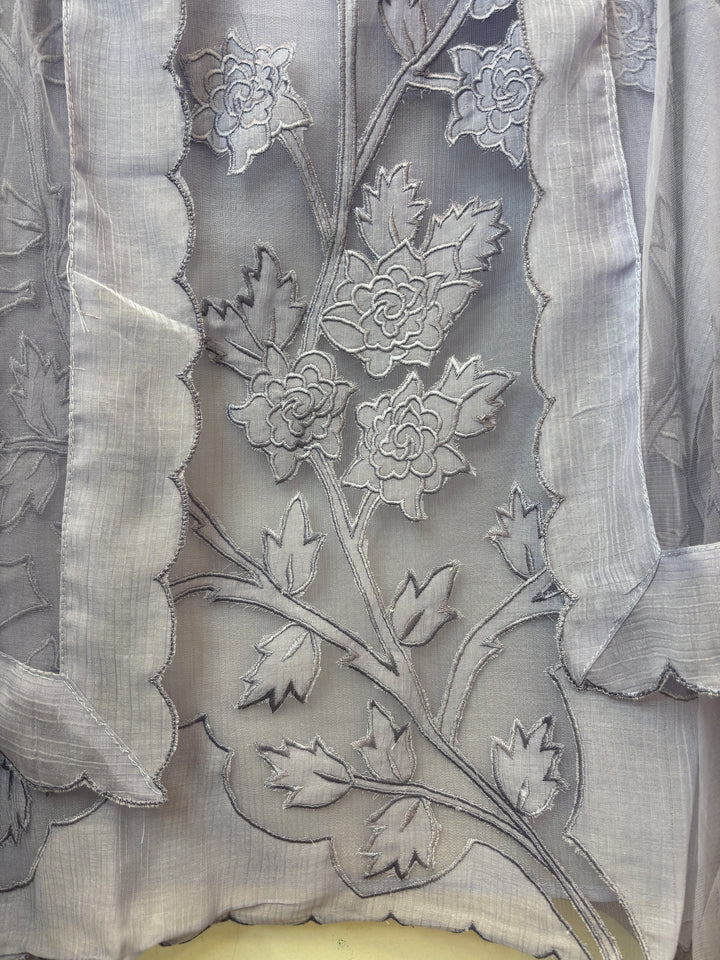 Purple Crush Mul Appliqué Suit Set with Cutwork Detailing