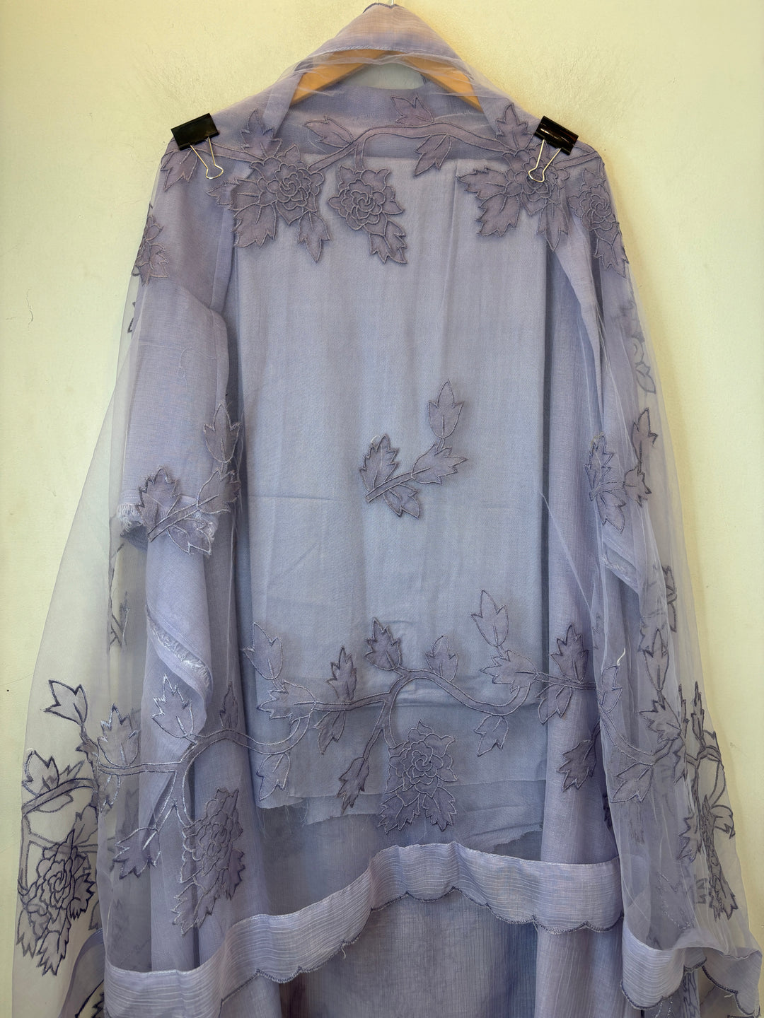 Purple Crush Mul Appliqué Suit Set with Cutwork Detailing