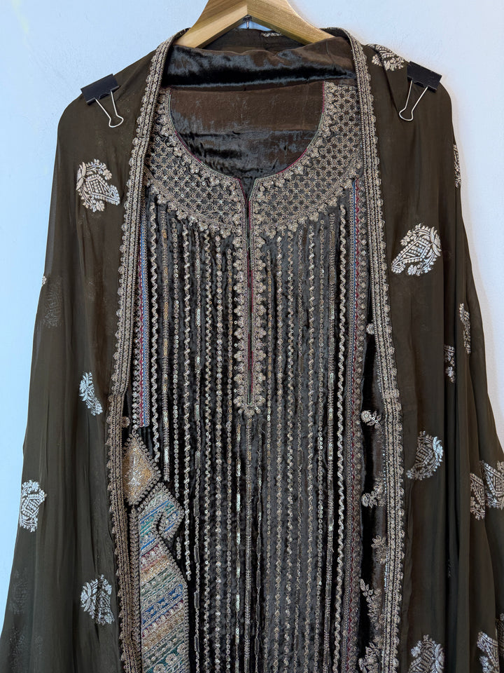 Aneza – Velvet &amp; Banarasi Organza Suit