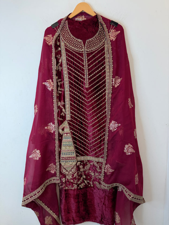 Aneza – Velvet &amp; Banarasi Organza Suit