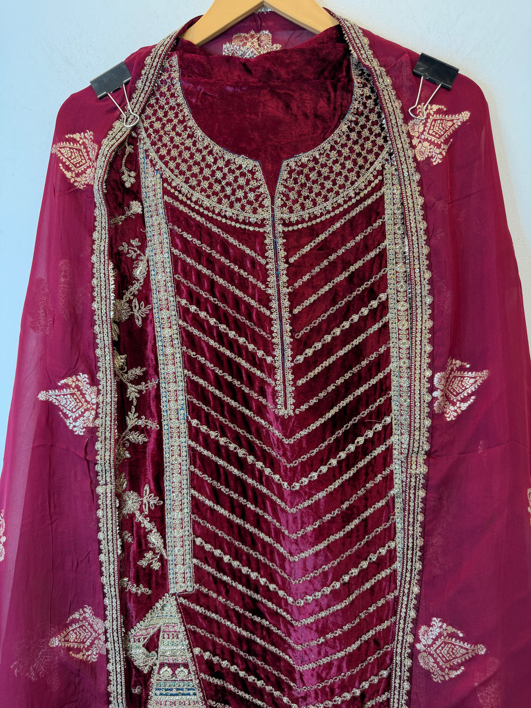 Aneza – Velvet &amp; Banarasi Organza Suit