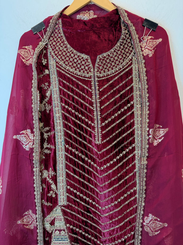 Aneza – Velvet &amp; Banarasi Organza Suit