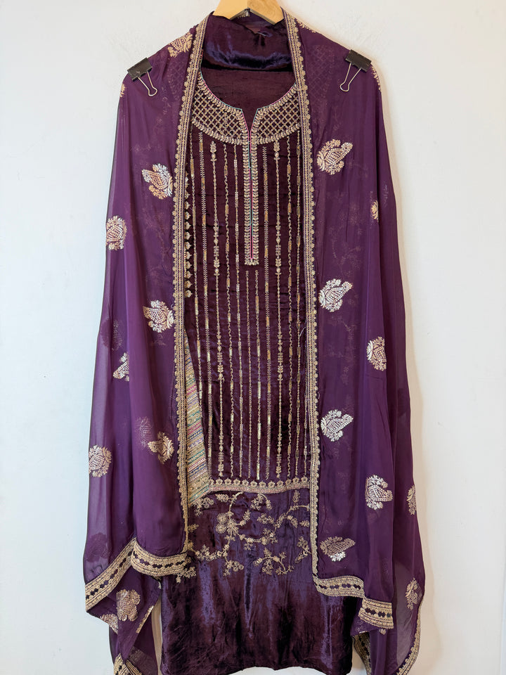 Aneza – Velvet &amp; Banarasi Organza Suit