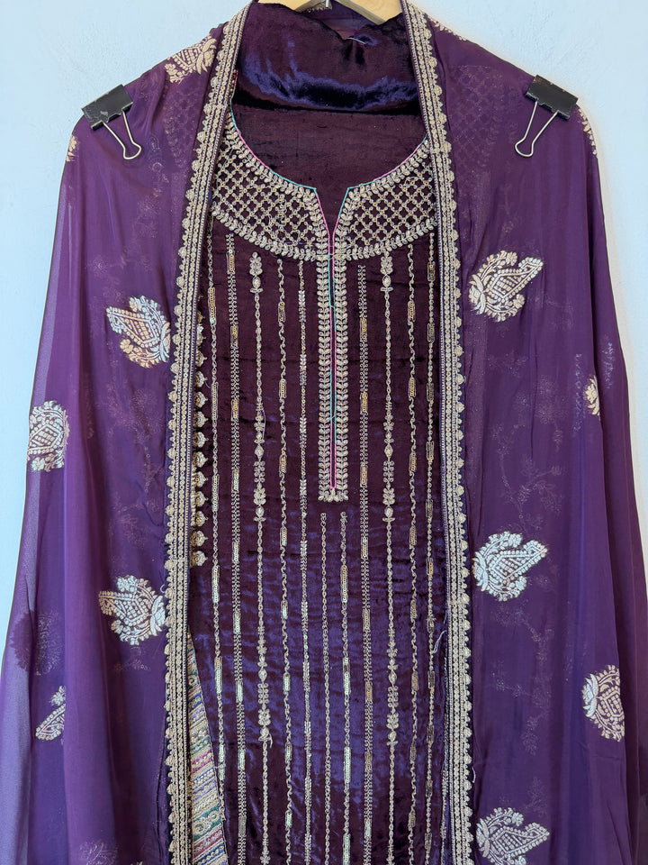 Aneza – Velvet &amp; Banarasi Organza Suit