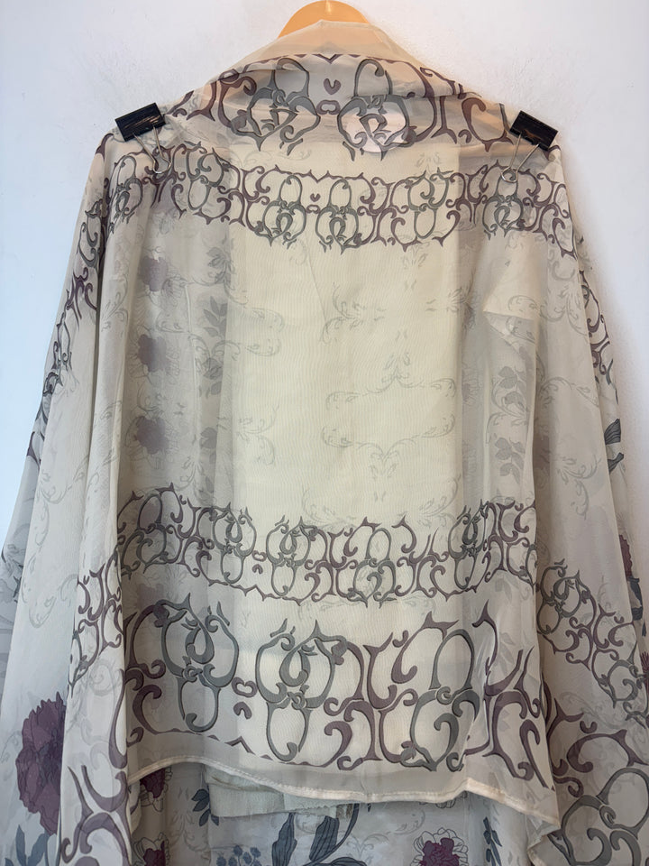 Crepe Silk Printed Suit Set with Appliqué &amp; Zari Work