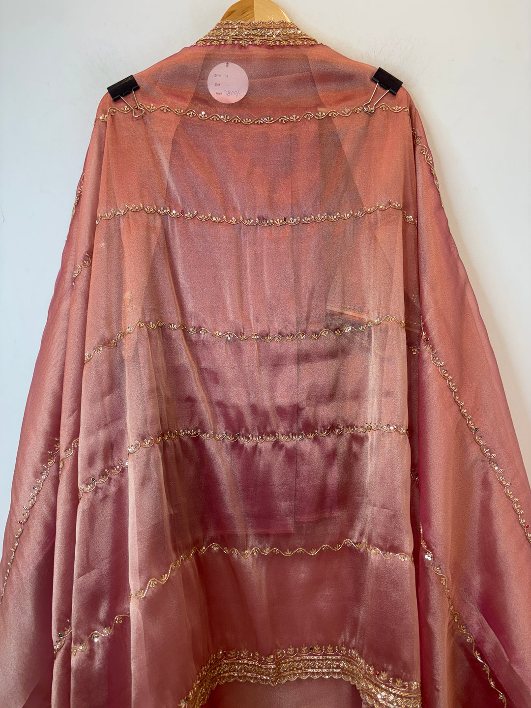 Rust Tissue Embroidered Suit Set with Dabka &amp; Cutdana Work