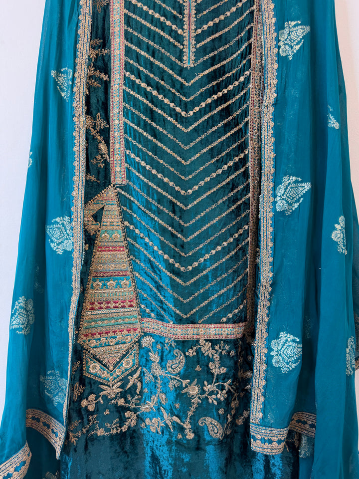 Aneza – Velvet &amp; Banarasi Organza Suit