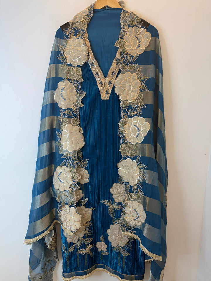 Averie – Velvet &amp; Tissue Applique Suit