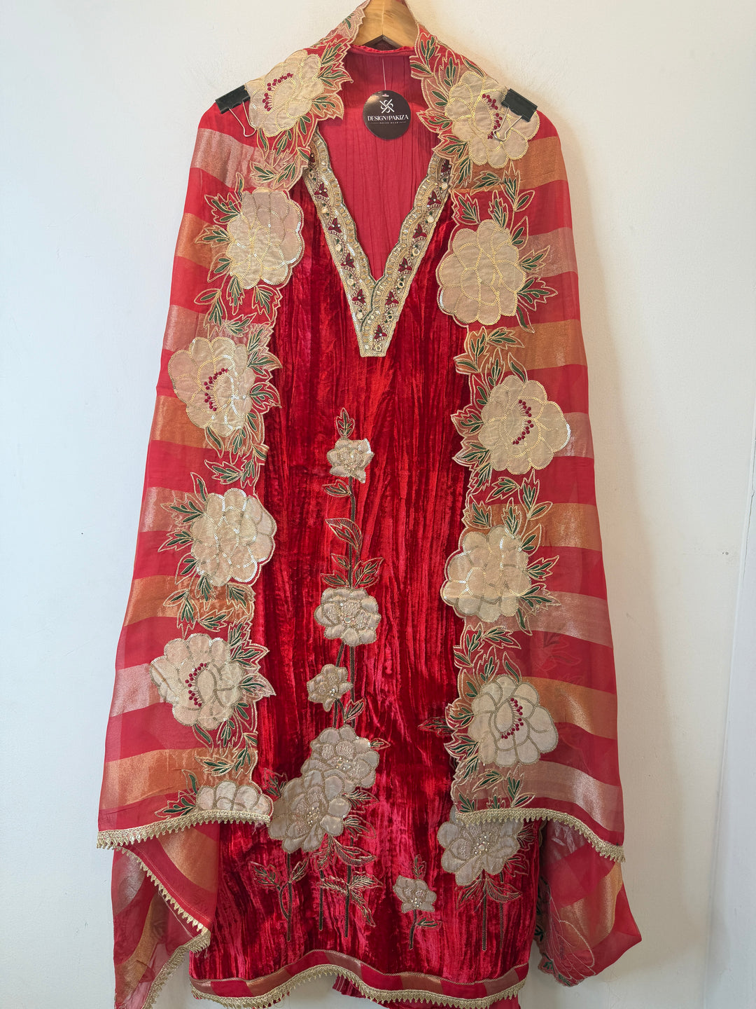 Averie – Velvet &amp; Tissue Applique Suit