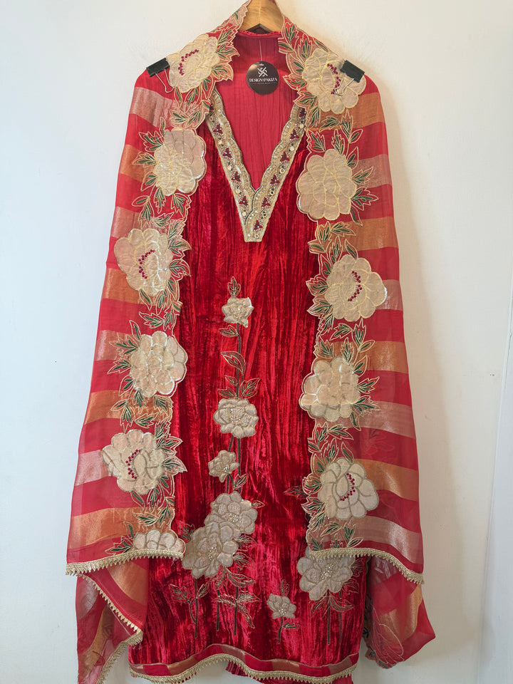 Averie – Velvet &amp; Tissue Applique Suit