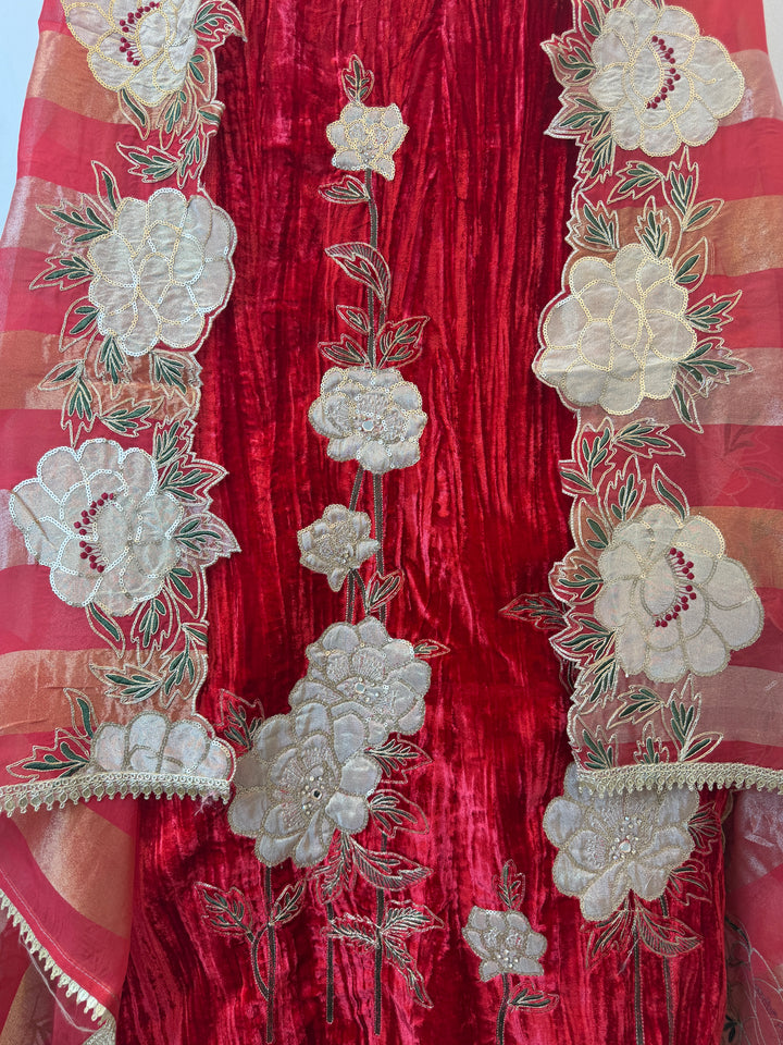 Averie – Velvet &amp; Tissue Applique Suit