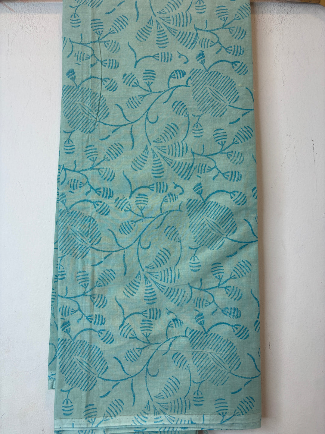 Blue Mul Cotton Block Printed Suit Set