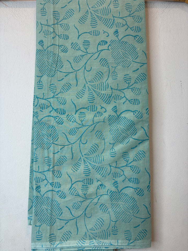 Blue Mul Cotton Block Printed Suit Set