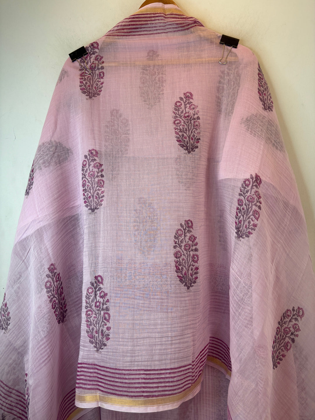 Pink Mul Cotton Block Printed Suit Set