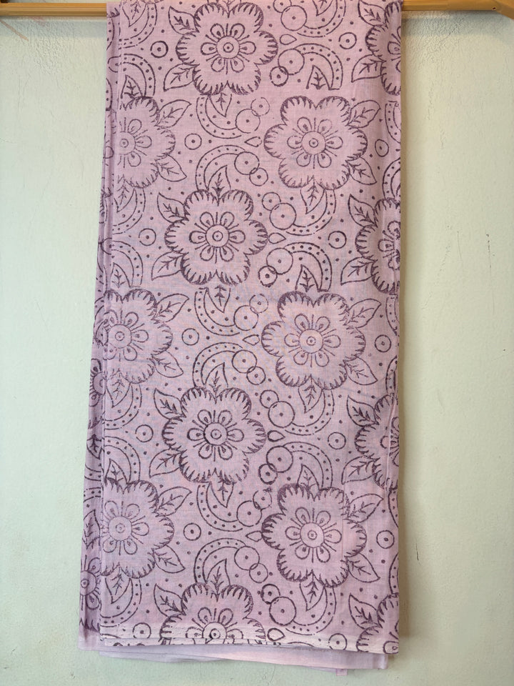 Pink Mul Cotton Block Printed Suit Set