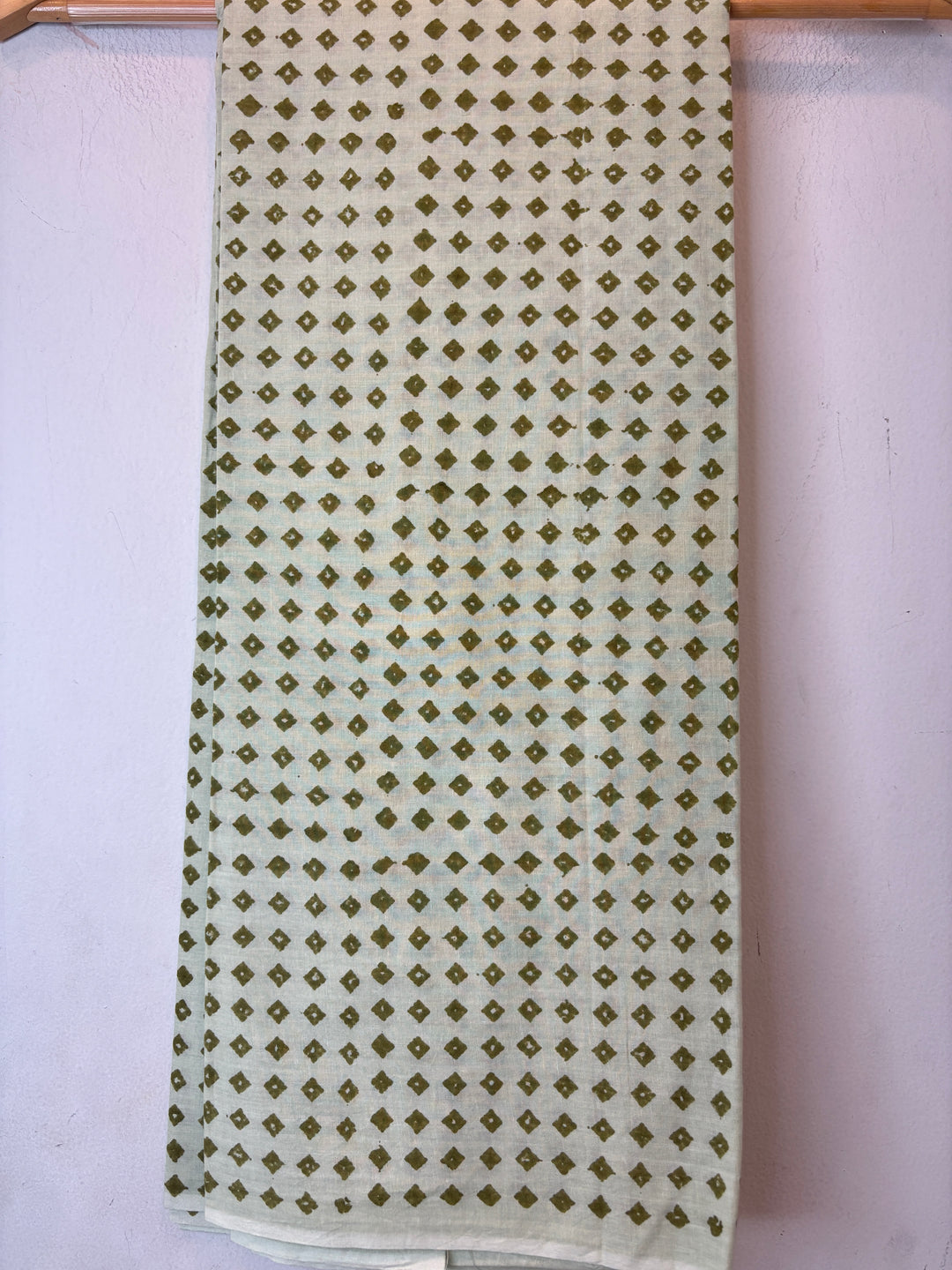 Green Mul Cotton Block Printed Suit Set