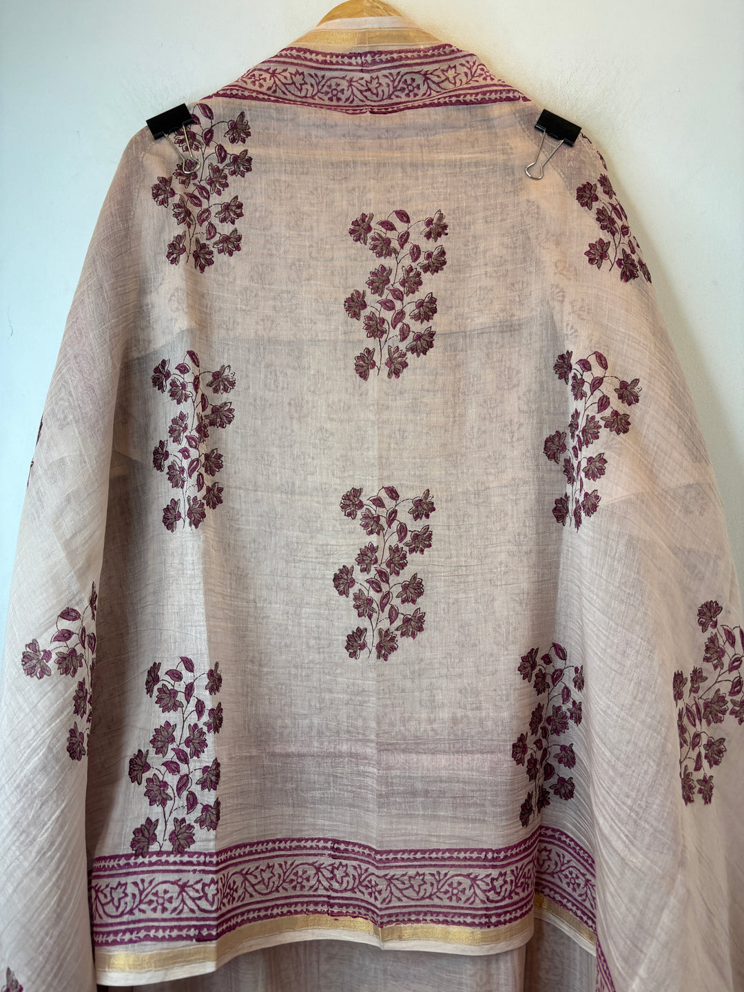 Maroon Mul Cotton Block Printed Suit Set