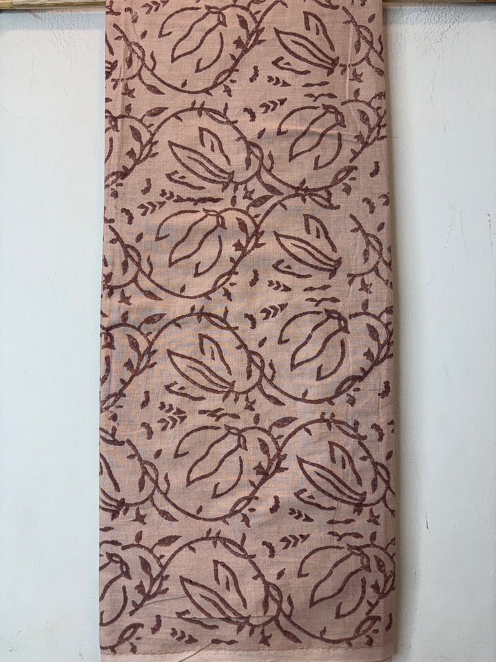 Maroon Mul Cotton Block Printed Suit Set