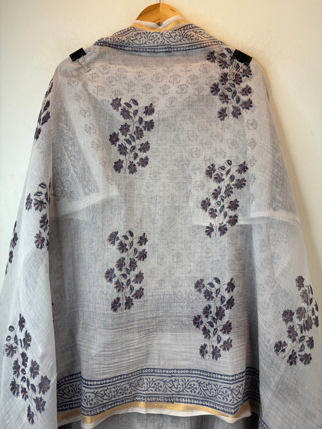 Grey Mul Cotton Block Printed Suit Set