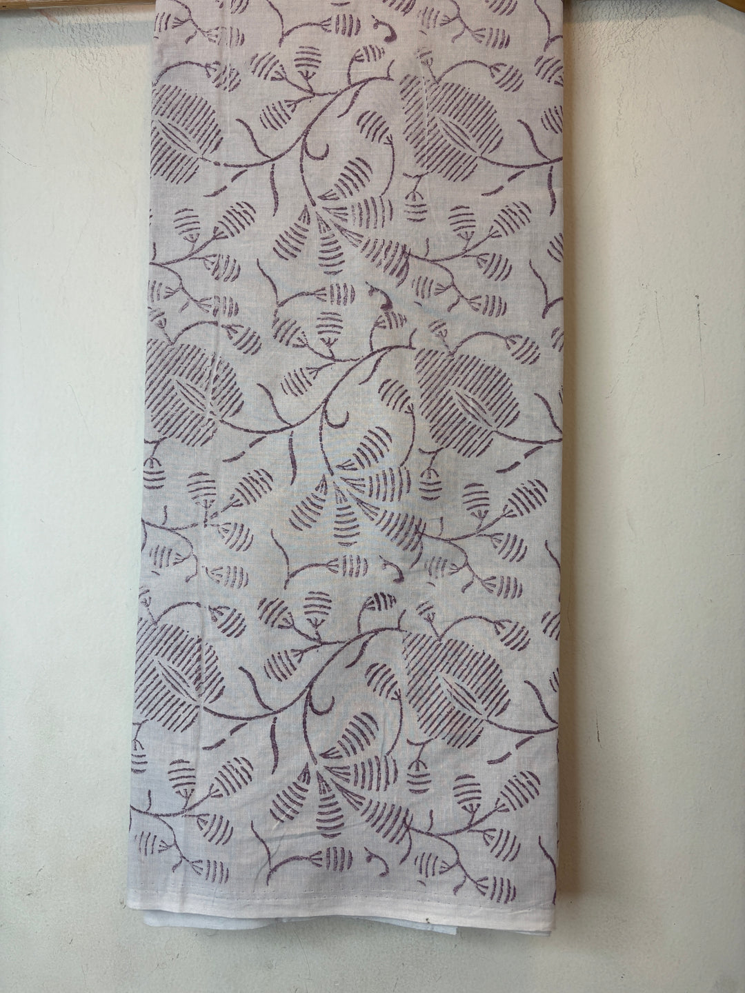 Grey Mul Cotton Block Printed Suit Set