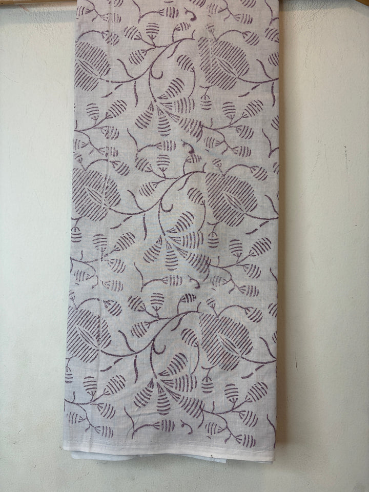 Grey Mul Cotton Block Printed Suit Set