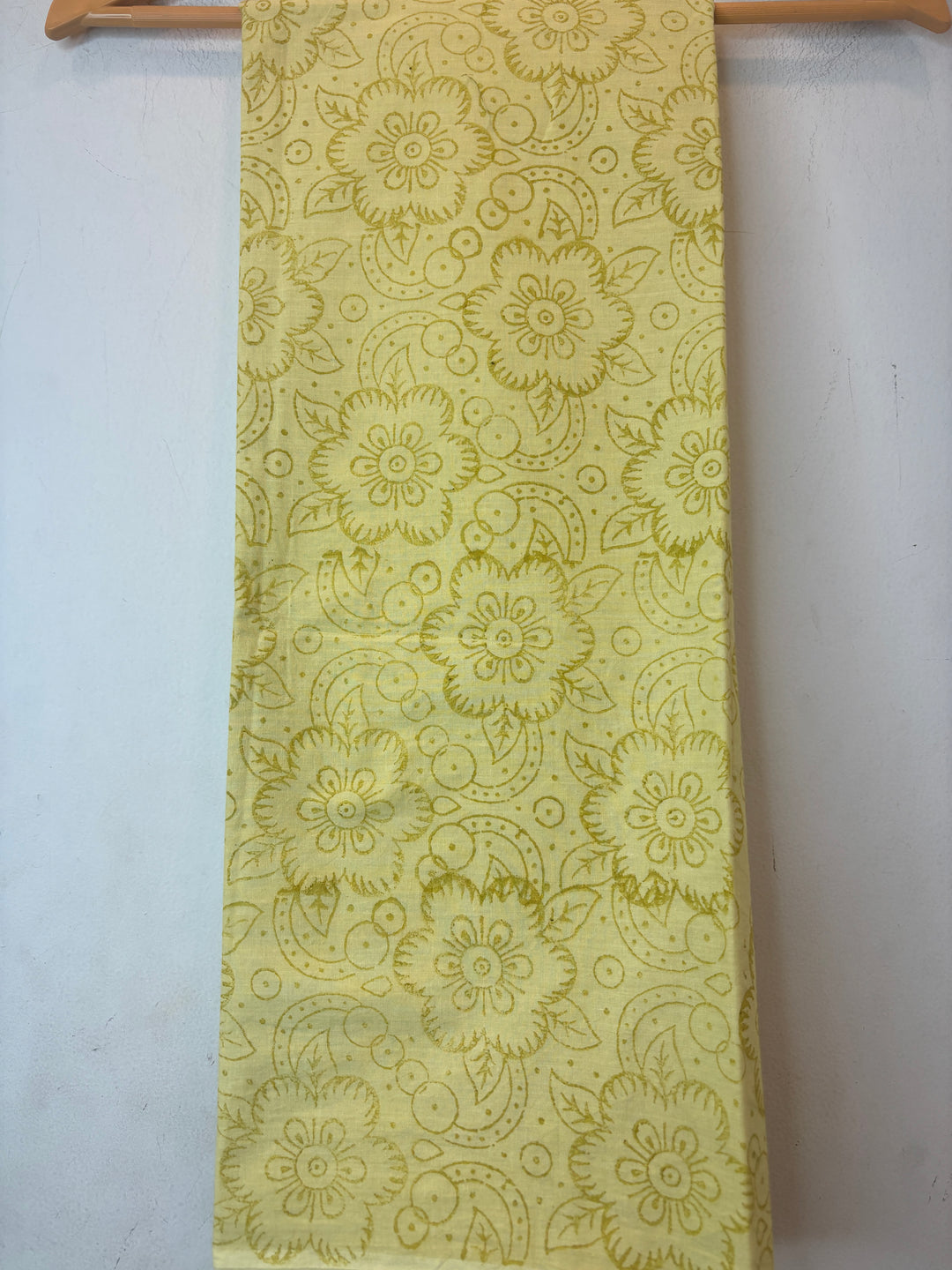 Lime Mul Cotton Block Printed Suit Set