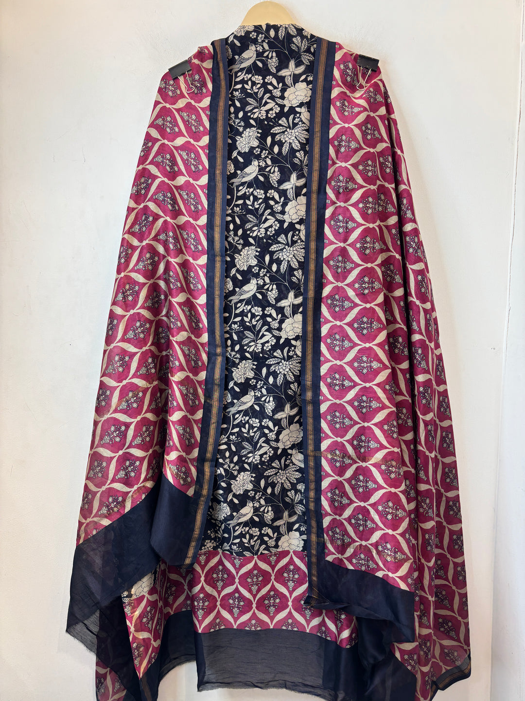 Black Pure Maheshwari Printed Suit Set