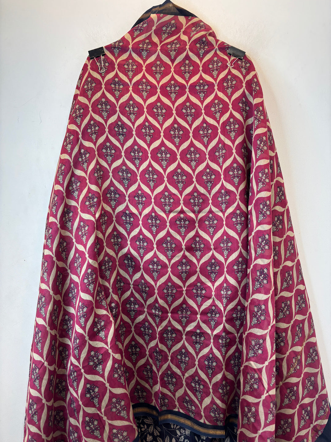 Black Pure Maheshwari Printed Suit Set