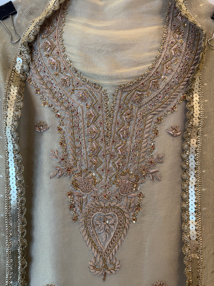 Mahira – Tissue Pearl &amp; Dabka Suit