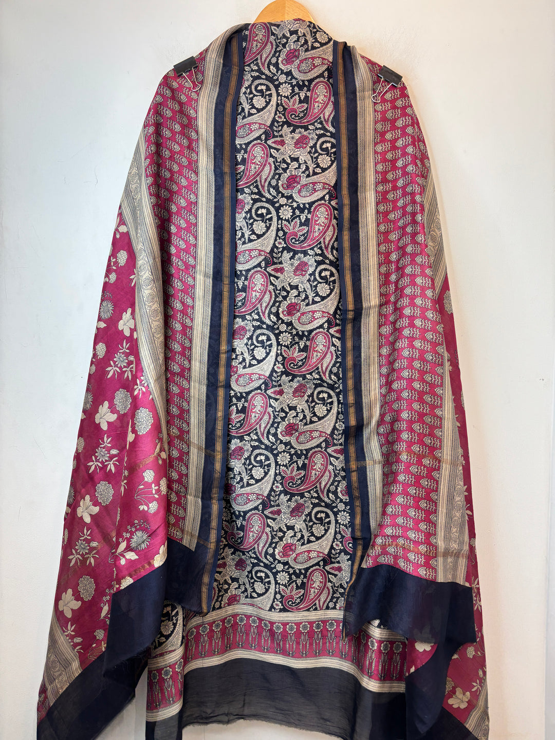 Rani Pink Pure Maheshwari Printed Suit Set