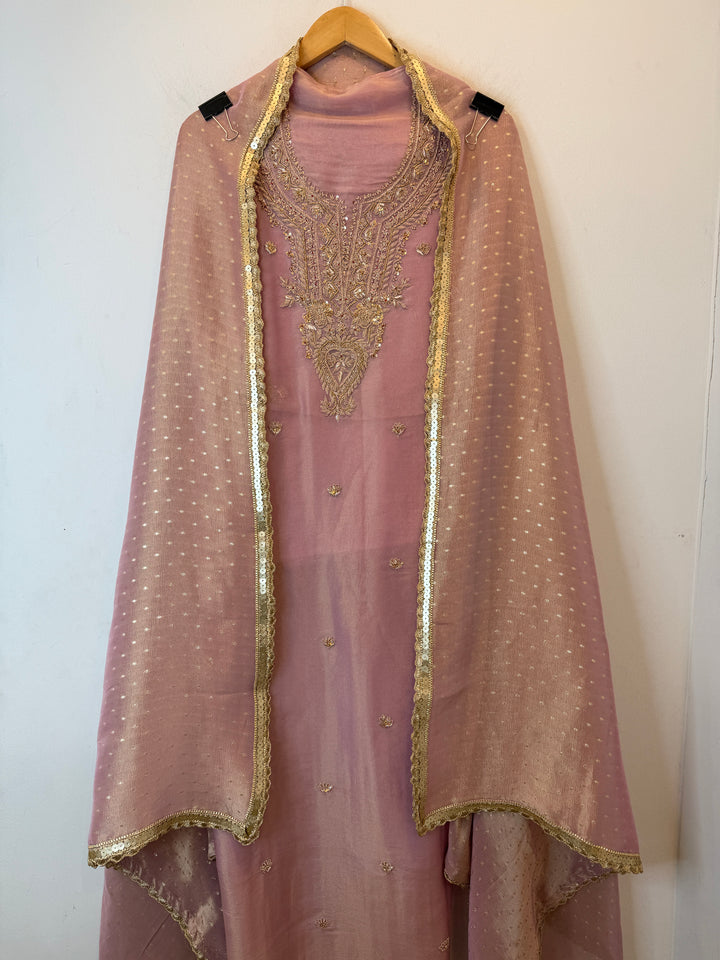 Mahira – Tissue Pearl &amp; Dabka Suit