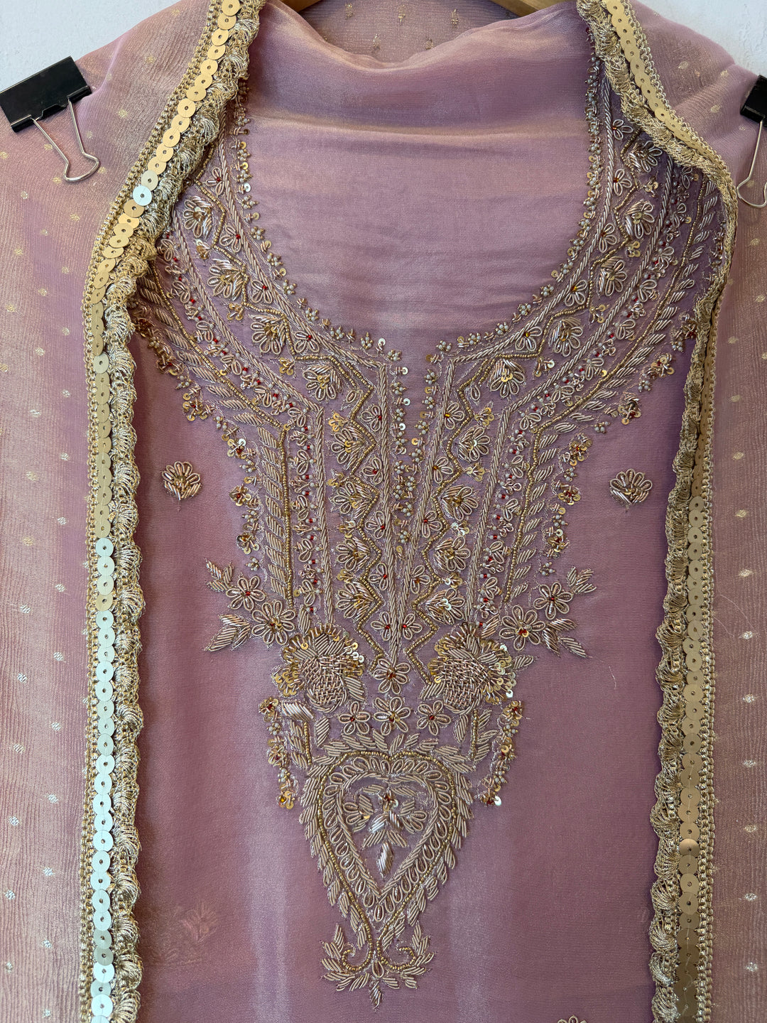 Mahira – Tissue Pearl &amp; Dabka Suit