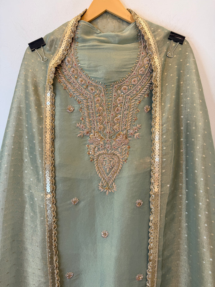Mahira – Tissue Pearl &amp; Dabka Suit