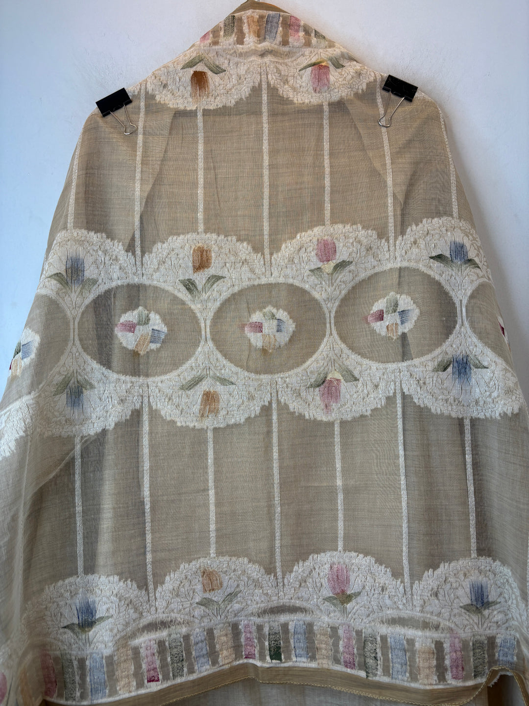 Jamdani Cotton Suit Set with Sequin Embroidery &amp; Lace Detailing