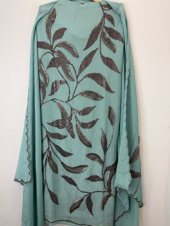 Kiyara – Crushed Tissue Metallic Handwork Suit