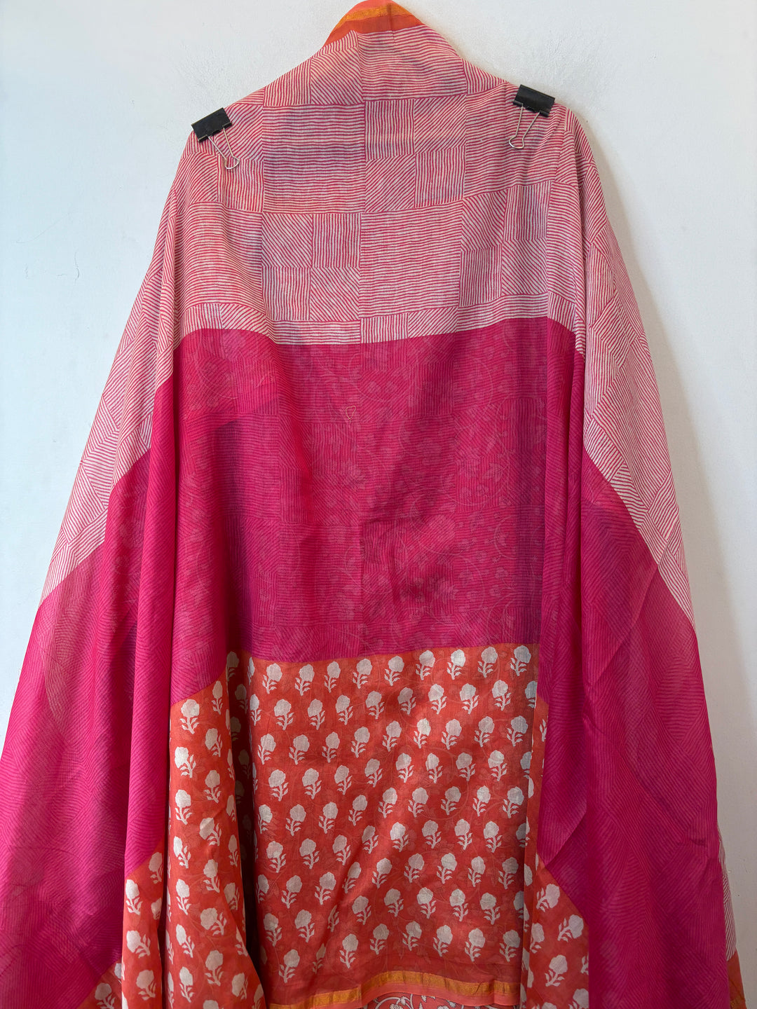 Orange Maheshwari Printed Suit Set with Booti Dupatta