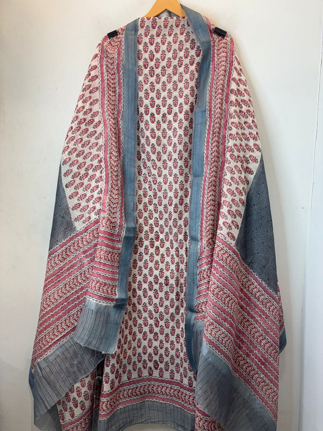 Maroon Mul Cotton Unstitched Printed Suit Set