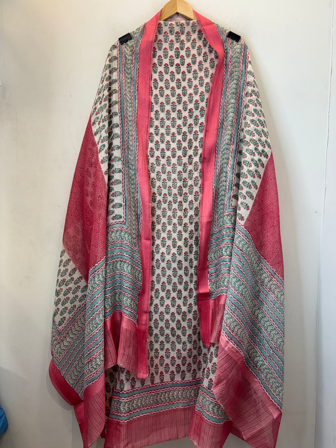 Pink Mul Cotton Unstitched Printed Suit Set