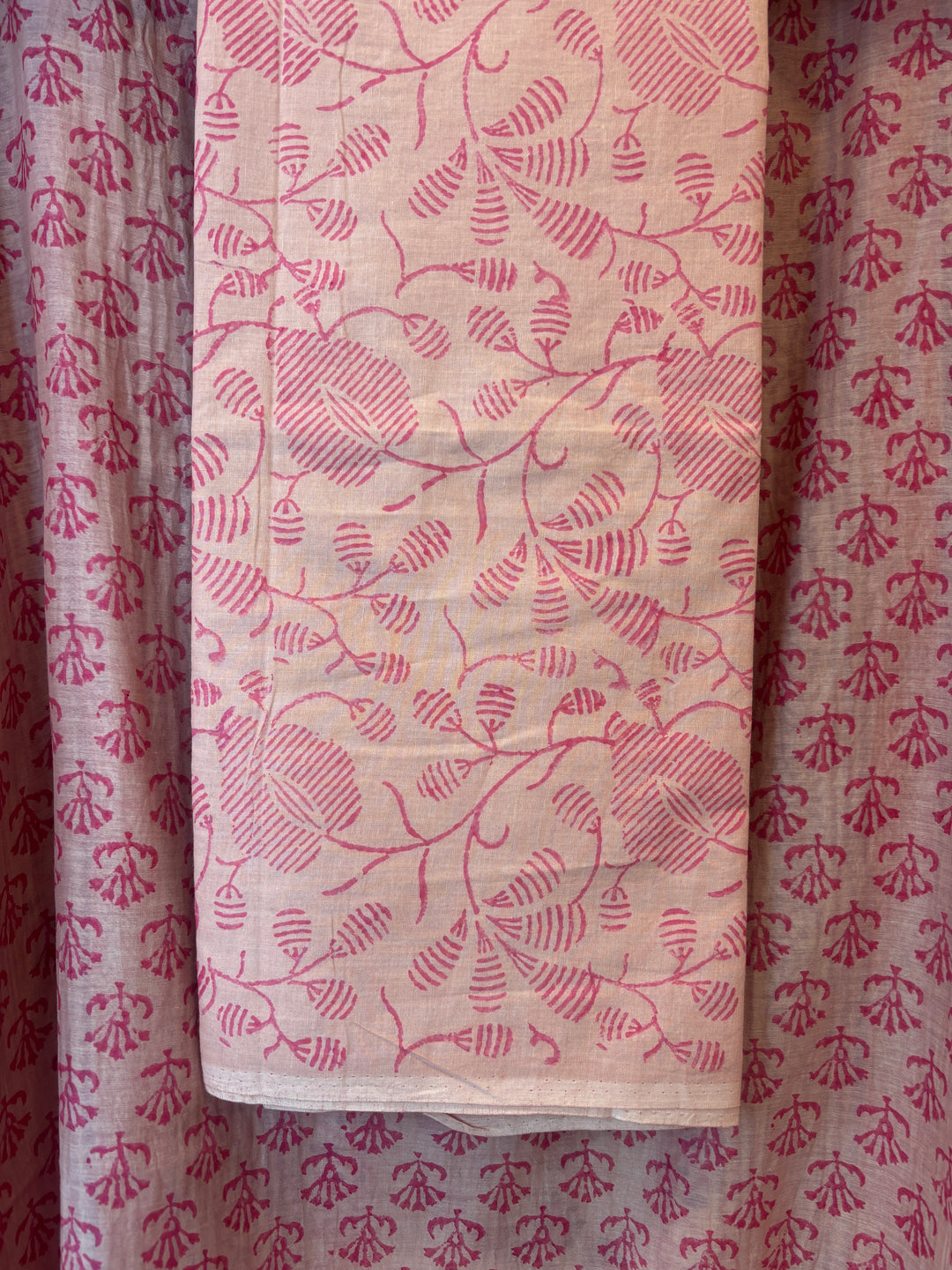 Pink Mul Chanderi Hand Block Printed Suit Set