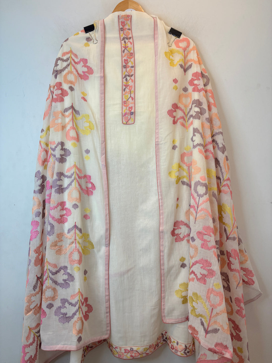 Mul Cotton Unstitched Suit Set with Heavy Embroidery