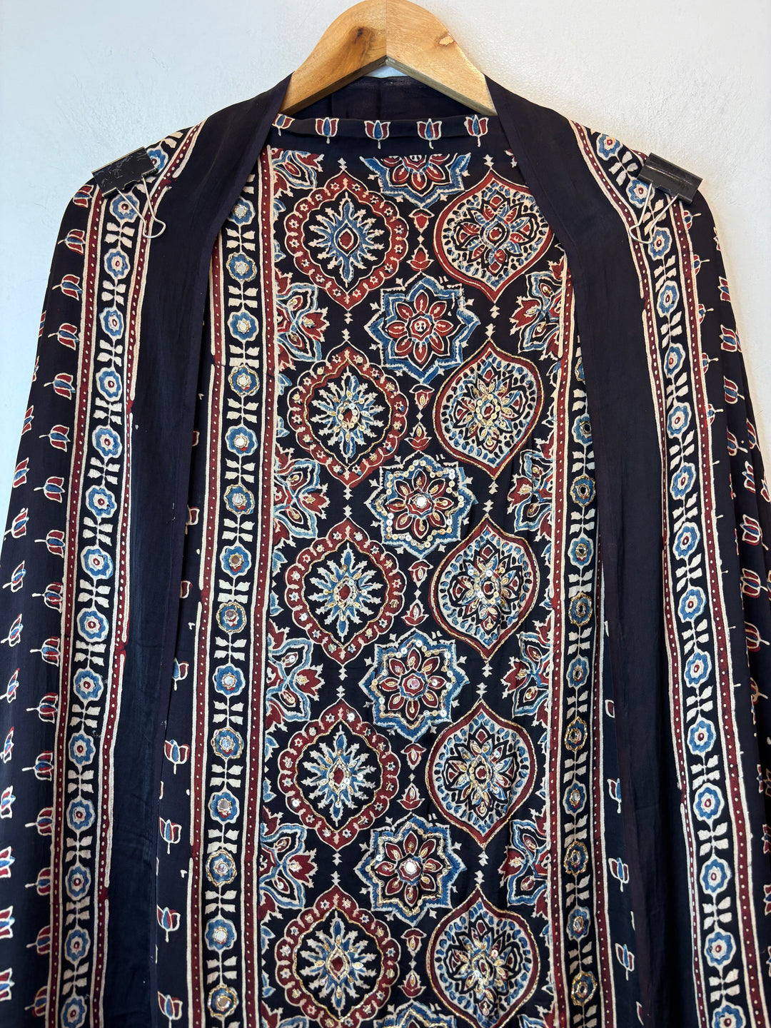 Black Ajrakh Modal Mirror Work Suit Set AJ1