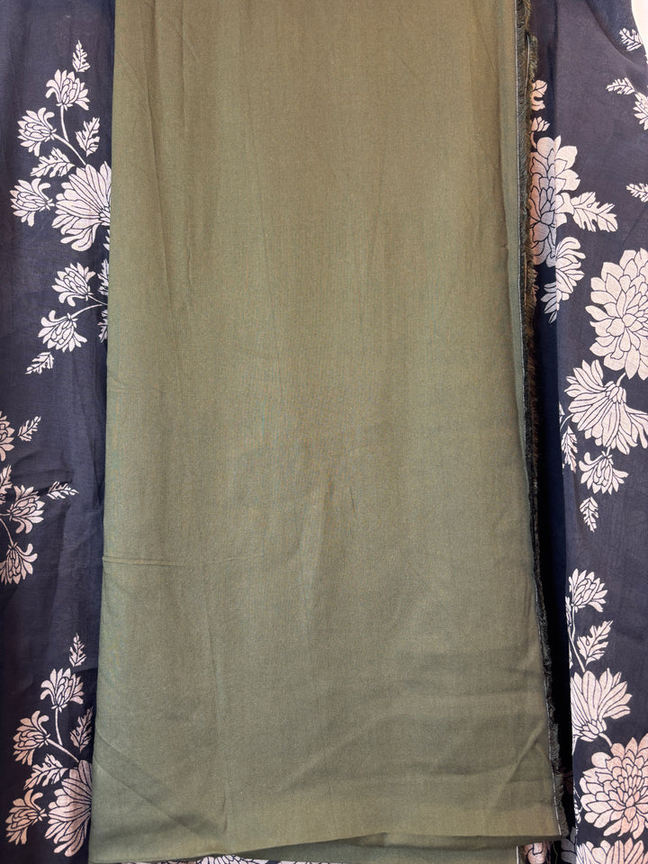 Green Maheshwari Printed Unstitched Suit Set DBP001