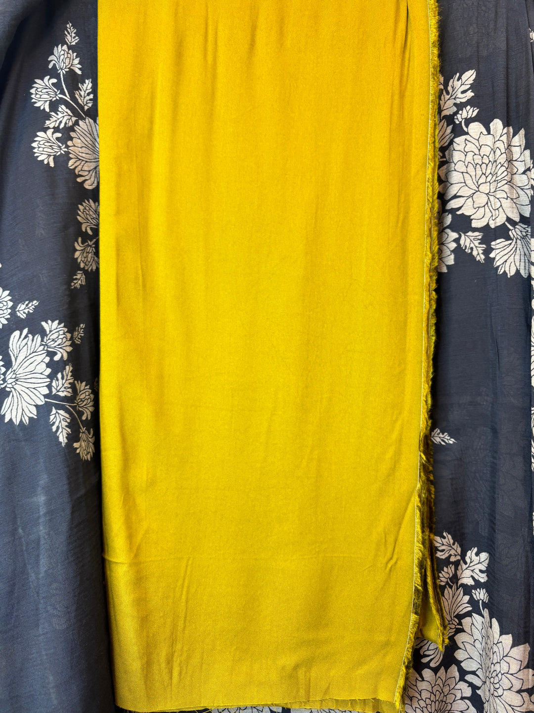 Mustard Yellow Maheshwari Printed Unstitched Suit Set DBP002