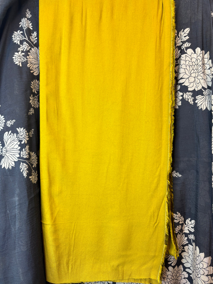 Mustard Yellow Maheshwari Printed Unstitched Suit Set DBP002