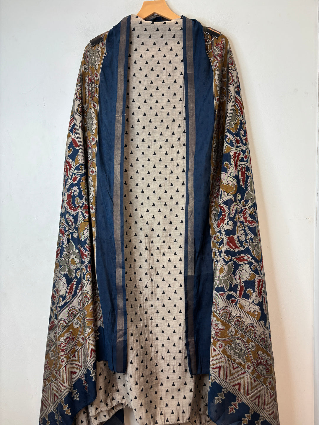 Blue Maheshwari Printed Unstitched Suit Set